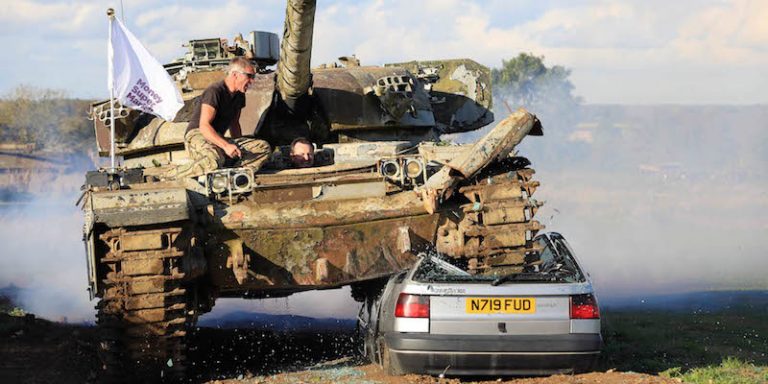 The Car Expert crushes a tank and Money Supermarket crushes car insurance quotes.