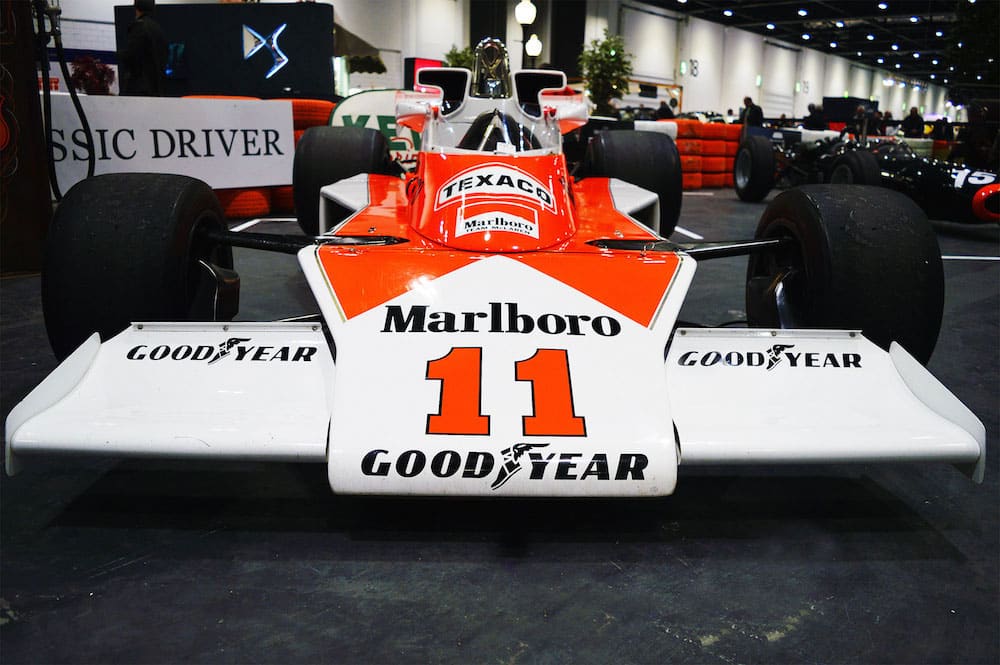 1976 McLaren M23 as driven by James Hunt at the 2015 London Classic Car Show