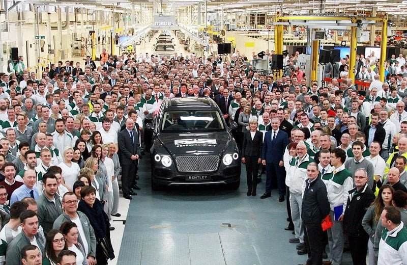 First Bentley Bentayga SUV rolls off the production line