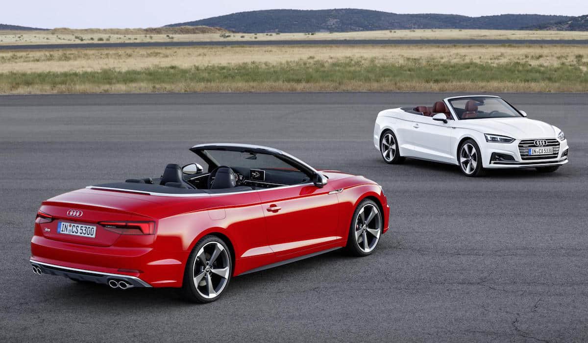 Audi S5 Cabriolet (red) and A5 Cabriolet (white)