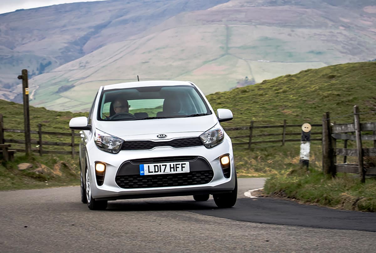 Kia Picanto on the road front
