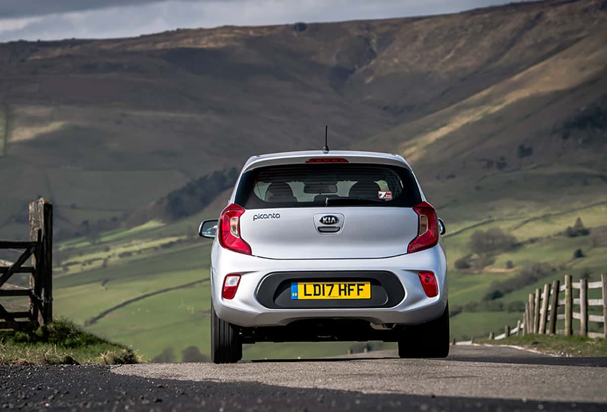 Kia Picanto on the road rear