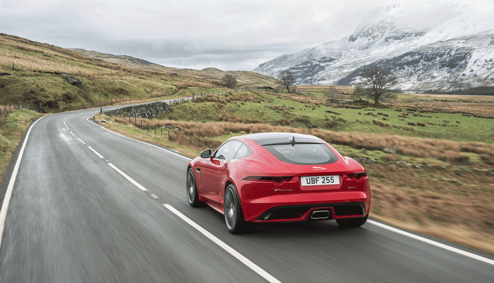 Rear view of four-cylinder Jaguar F-TYPE (The Car Expert)