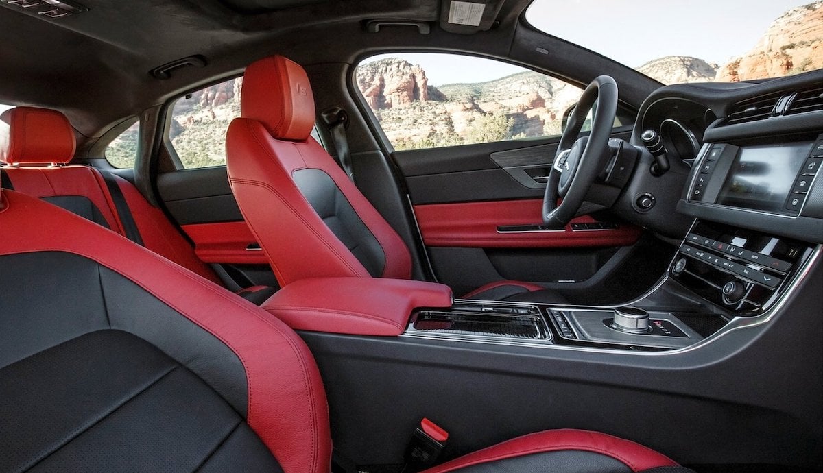 Jaguar XF S (US-spec) red and black interior