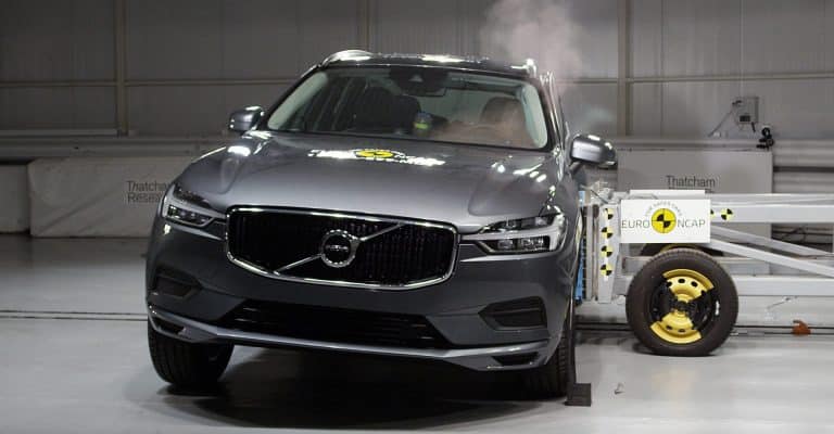 Volvo XC60 being crash tested by Euro NCAP