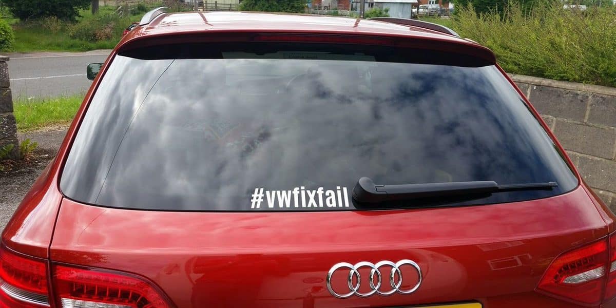 Audi with #vwfixfail sticker