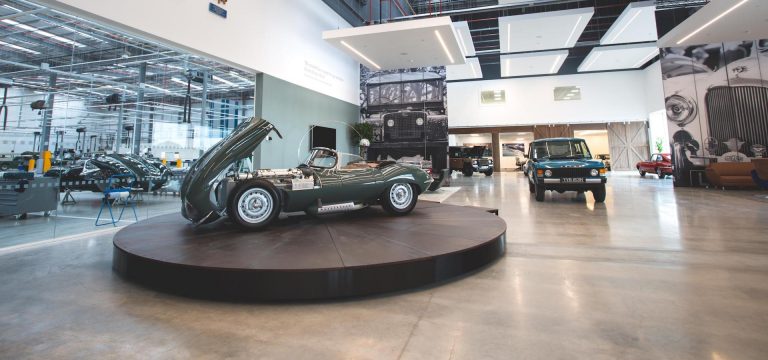 Foyer at Jaguar Land Rover Classic facility in Coventry