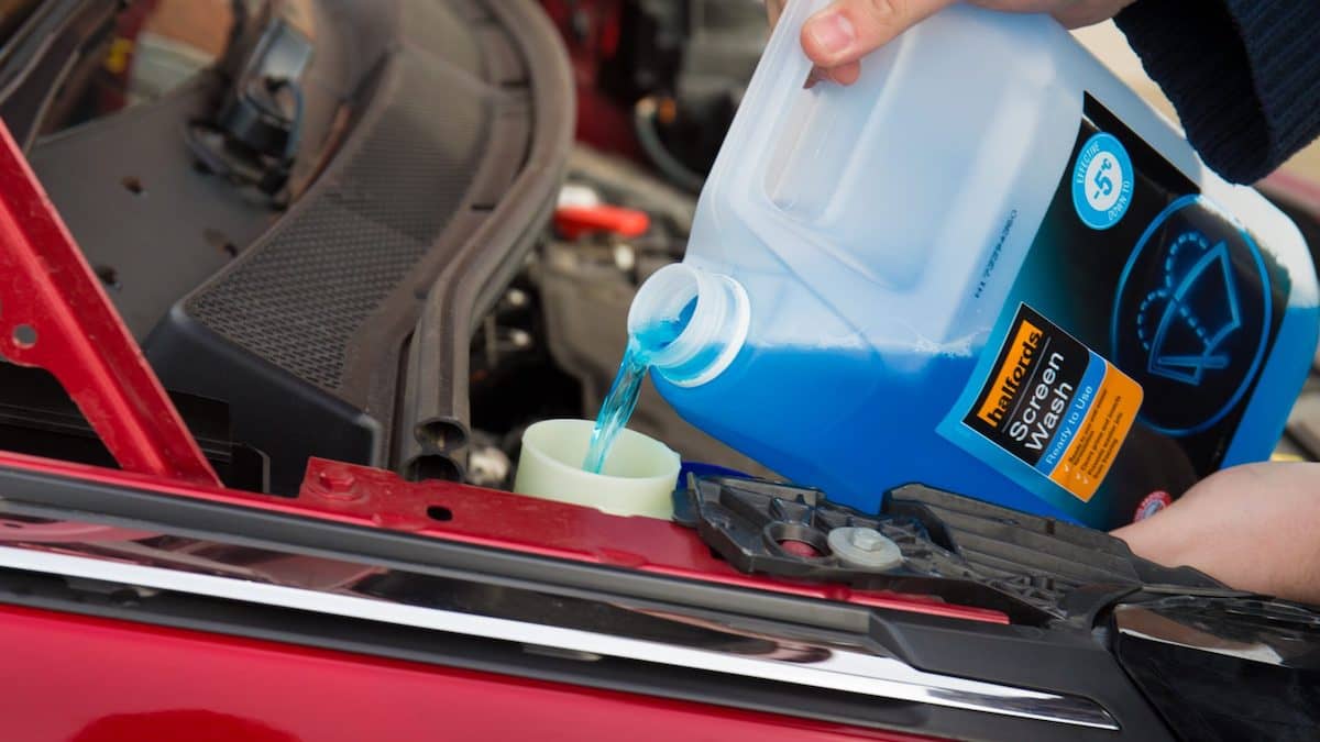 Check your windscreen washer fluid to make sure your car is in a roadworthy state