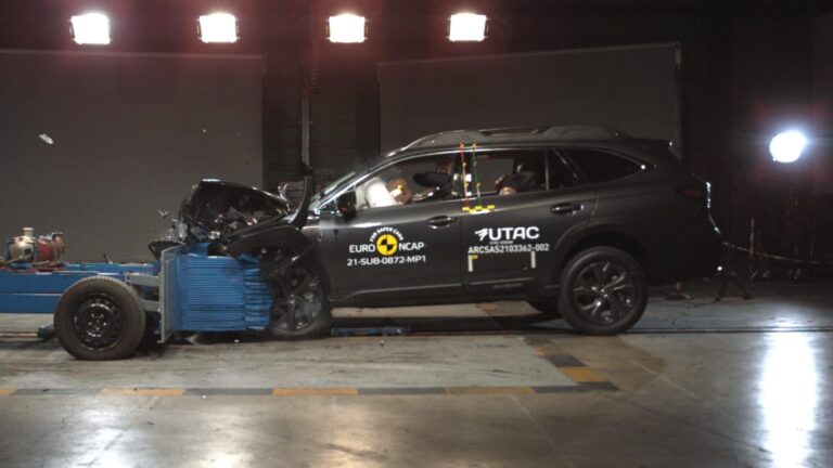 Subaru Outback undergoing Euro NCAP testing