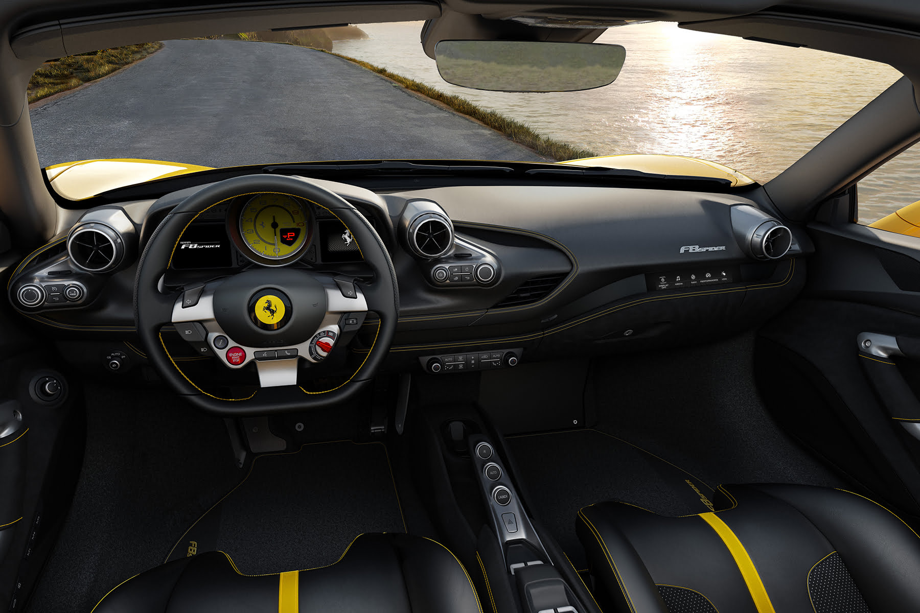 Ferrari F8 Spider (2019 onwards) – interior and dashboard